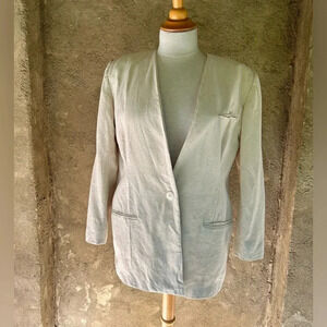 Prescott & Andrew’s vintage 100% silk  cream blazer / jacket